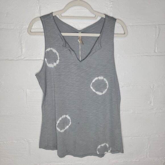 XCVI Tops - XCVI Women's Small Tank Top Sleeveless V Neck Rolled Hem Gray Tie Dye